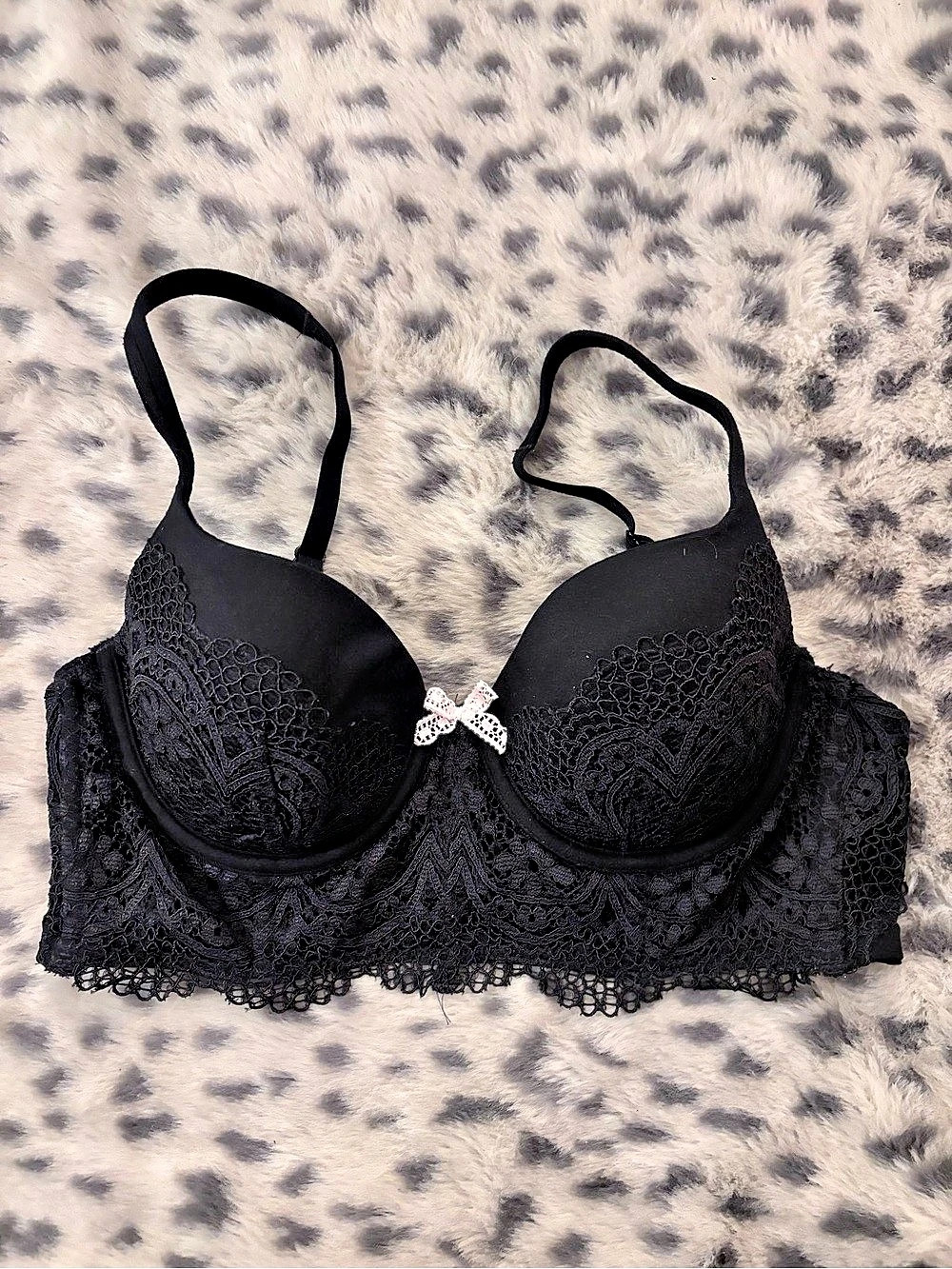 Victoria's Secret Body by Victoria Lined Demi Bra Black Lace Bra